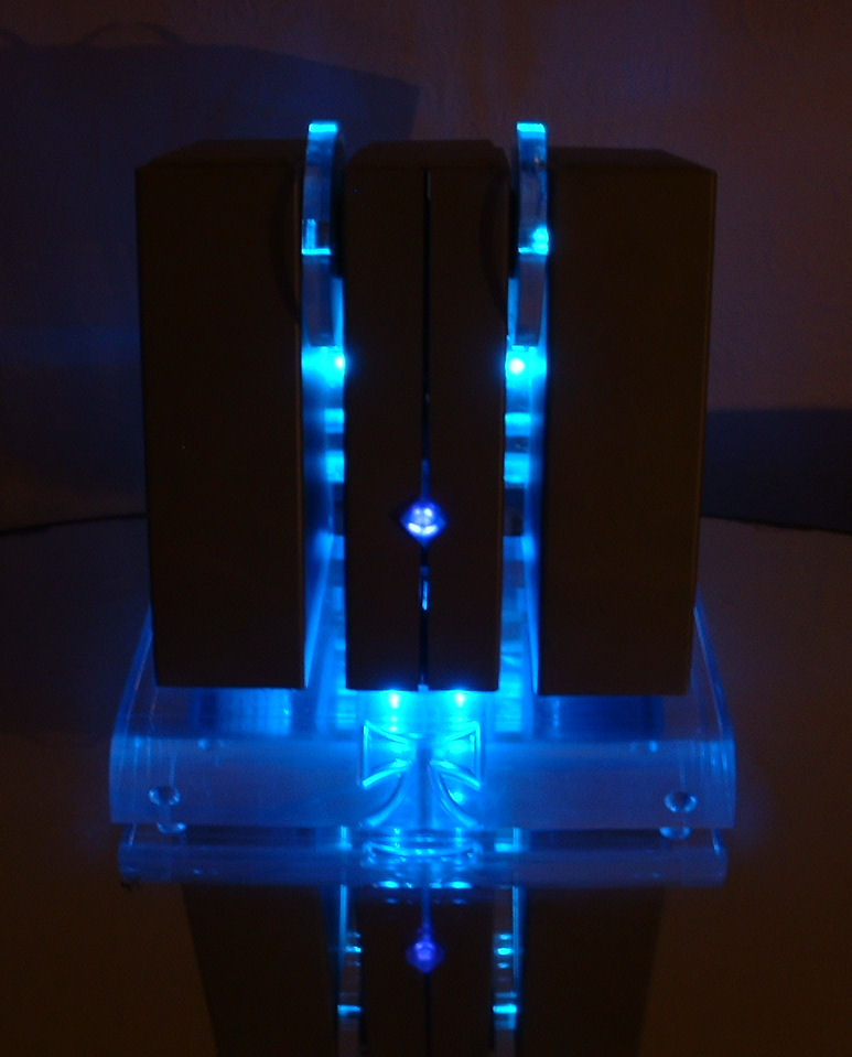 Photo detailing our Blue Stereo Amplifier lighting